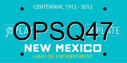 OPSQ47 New Mexico License Plate