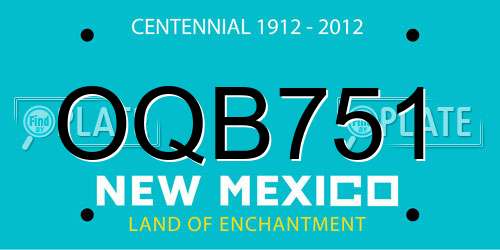 OQB751 New Mexico License Plate