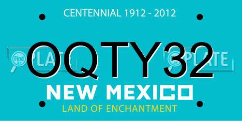 OQTY32 New Mexico License Plate