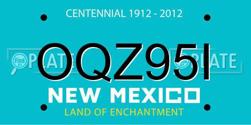 OQZ95I New Mexico License Plate