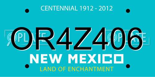 OR4Z406 New Mexico License Plate