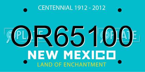 OR65100 New Mexico License Plate