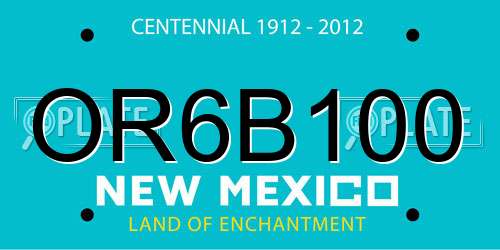 OR6B100 New Mexico License Plate