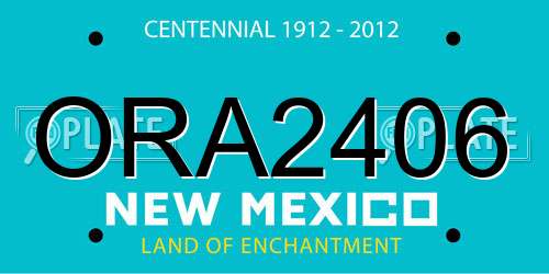 ORA2406 New Mexico License Plate