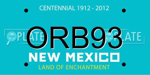 ORB93 New Mexico License Plate