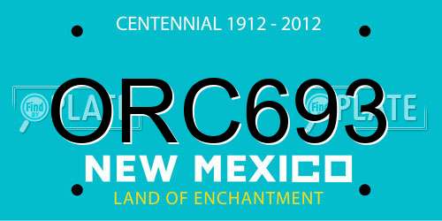 ORC693 New Mexico License Plate
