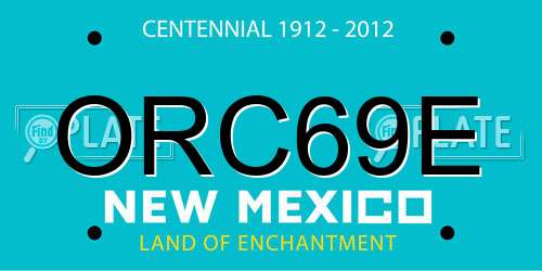 ORC69E New Mexico License Plate