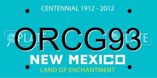 ORCG93 New Mexico License Plate
