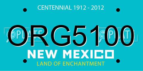 ORG5100 New Mexico License Plate