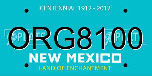 ORG8100 New Mexico License Plate