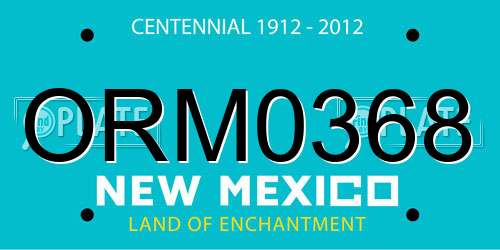 ORM0368 New Mexico License Plate