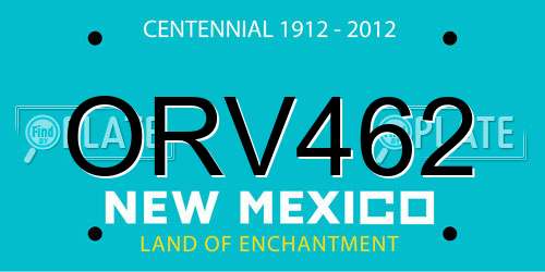 ORV462 New Mexico License Plate