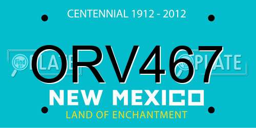 ORV467 New Mexico License Plate