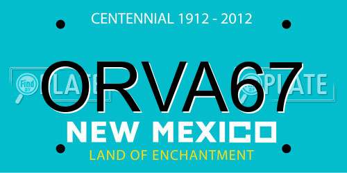 ORVA67 New Mexico License Plate