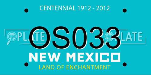 OS033 New Mexico License Plate