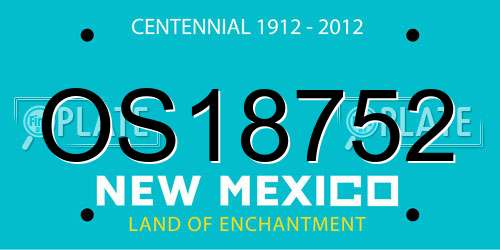 OS18752 New Mexico License Plate