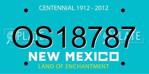 OS18787 New Mexico License Plate