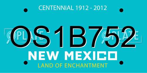 OS1B752 New Mexico License Plate