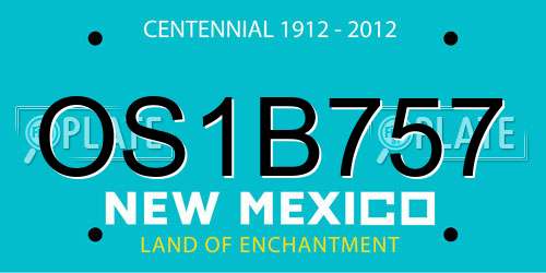 OS1B757 New Mexico License Plate