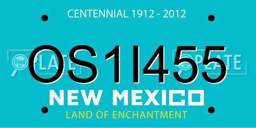 OS1I455 New Mexico License Plate