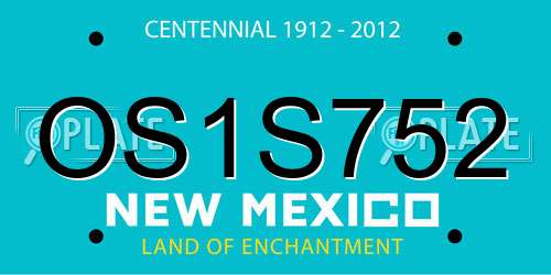 OS1S752 New Mexico License Plate