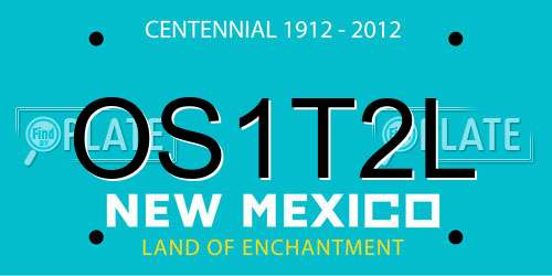 OS1T2L New Mexico License Plate