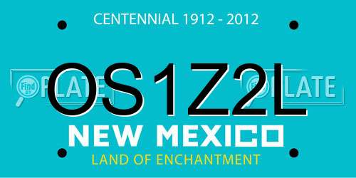 OS1Z2L New Mexico License Plate