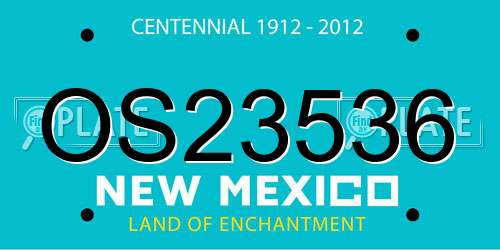 OS23536 New Mexico License Plate