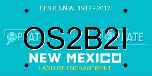 OS2B2I New Mexico License Plate
