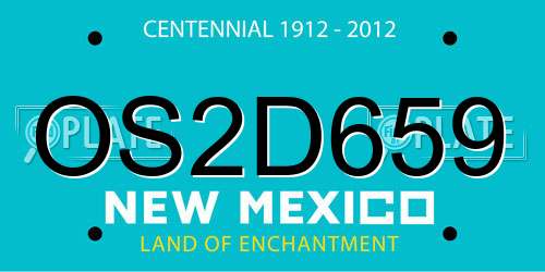 OS2D659 New Mexico License Plate