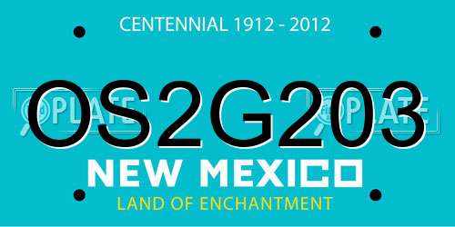 OS2G203 New Mexico License Plate