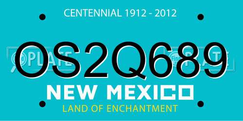 OS2Q689 New Mexico License Plate