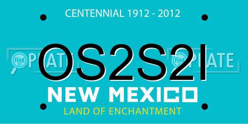 OS2S2I New Mexico License Plate
