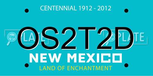 OS2T2D New Mexico License Plate