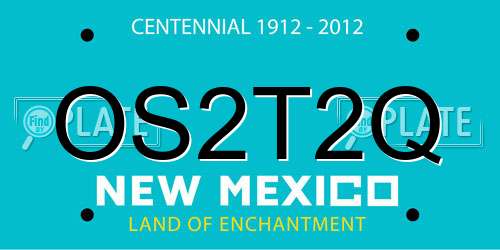 OS2T2Q New Mexico License Plate