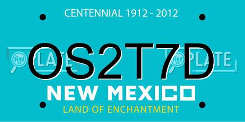 OS2T7D New Mexico License Plate