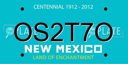 OS2T7O New Mexico License Plate