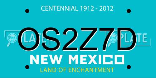 OS2Z7D New Mexico License Plate