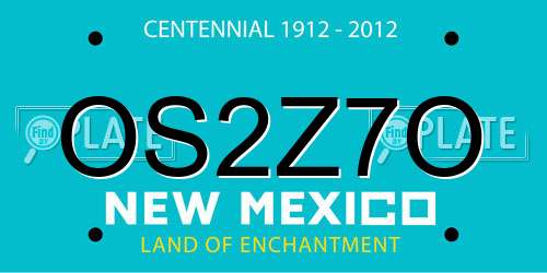 OS2Z7O New Mexico License Plate