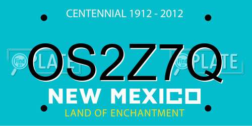 OS2Z7Q New Mexico License Plate