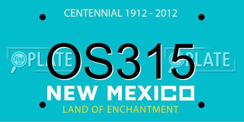 OS315 New Mexico License Plate