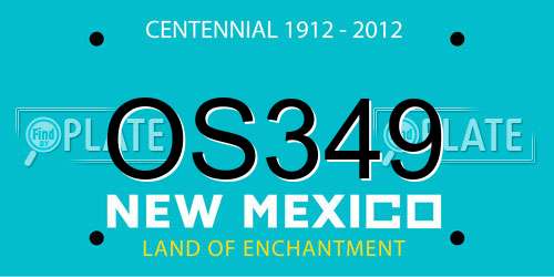 OS349 New Mexico License Plate