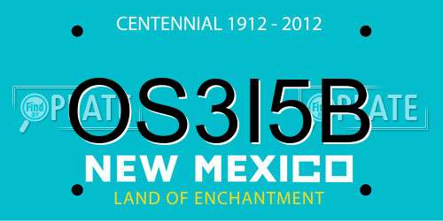 OS3I5B New Mexico License Plate
