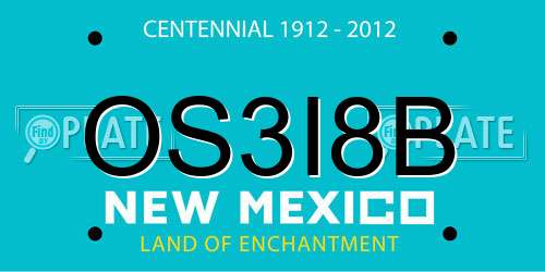 OS3I8B New Mexico License Plate