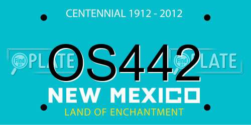 OS442 New Mexico License Plate