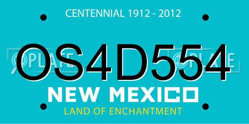 OS4D554 New Mexico License Plate