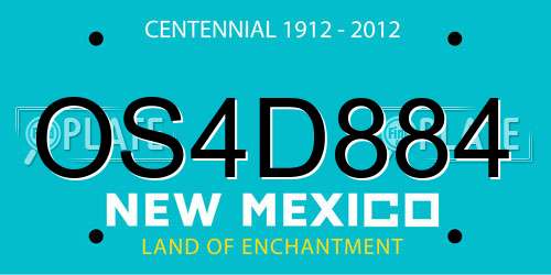 OS4D884 New Mexico License Plate