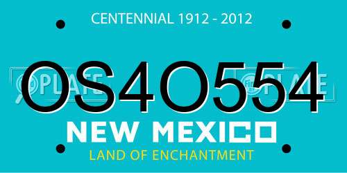 OS4O554 New Mexico License Plate