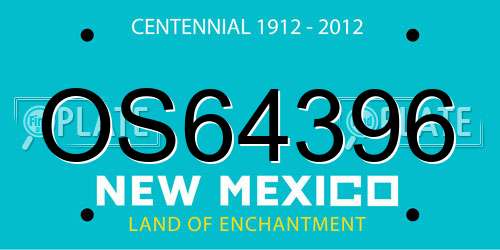 OS64396 New Mexico License Plate