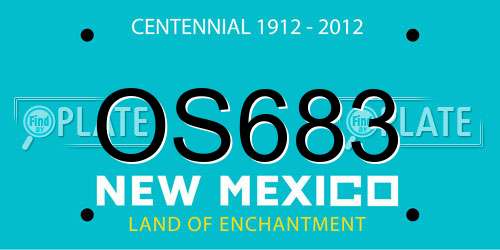 OS683 New Mexico License Plate